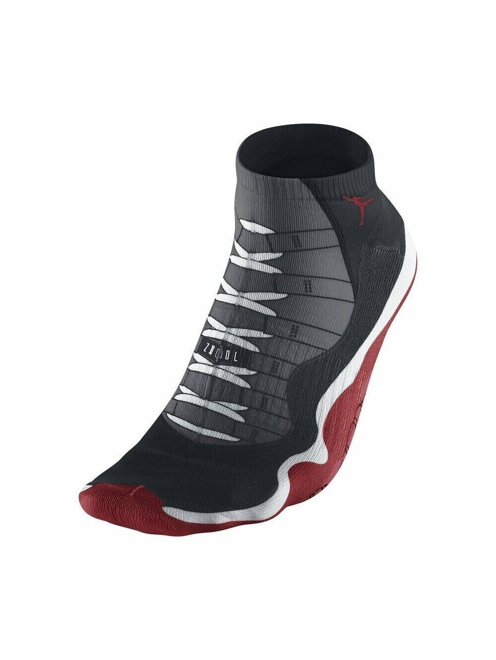 Jordan Mens Printed Bootie Design Ankle Socks Red/Black/Grey/White Size XL
